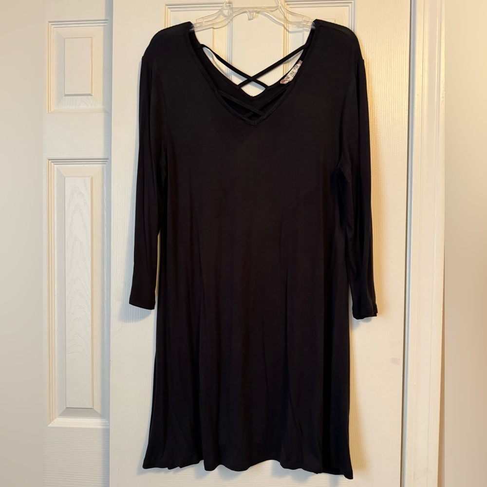 Pink Rose Long-Sleeved Midi Dress